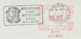 Postmark Cut Switzerland 1957 International Dog Exhibition Bern  - Autres & Non Classés