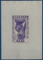 SENEGAL 1938 Epreuve De Couleur Violette & Sans Valeur Sur Papier De Chine RARE - Altri & Non Classificati