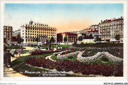 AFZP4-13-0267 - MARSEILLE - Les Jardins De La Bourse Et La Nouvelle Poste - Parcs Et Jardins