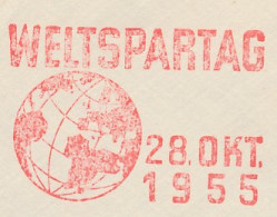 Meter Cover Germany 1955 World Savings Day - Globe - Non Classés