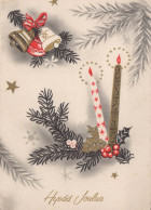 Buon Anno Natale CANDELA Vintage Cartolina CPSM #PAZ316.IT - Neujahr