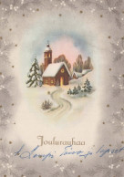 Buon Anno Natale CHIESA Vintage Cartolina CPSM #PAY396.IT - Neujahr