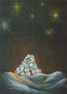 Buon Anno Natale CANDELA Vintage Cartolina CPSM #PAW021.IT - Neujahr
