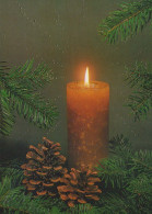 Buon Anno Natale CANDELA Vintage Cartolina CPSM #PAV474.IT - Neujahr