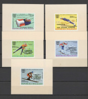 Malagasy - Madagascar 1976 Olympic Games Innsbruck Set Of 5 S/s Imperf. With Winners Overprint MNH -scarce- - Winter 1976: Innsbruck