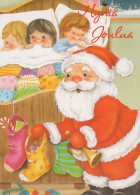 BABBO NATALE BAMBINO Natale Vintage Cartolina CPSM #PAK251.IT - Santa Claus