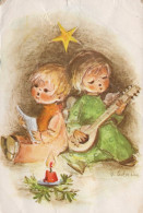 ANGELO Buon Anno Natale Vintage Cartolina CPSMPF #PAG776.IT - Angels
