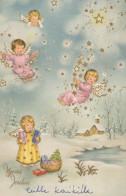 ANGELO Buon Anno Natale Vintage Cartolina CPSMPF #PAG841.IT - Angels