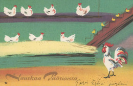 OSTERN HUHN EI Vintage Ansichtskarte Postkarte CPA #PKE390.DE - Pâques