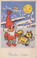 Neujahr Weihnachten GNOME Vintage Ansichtskarte Postkarte CPSMPF #PKD870.DE - Nieuwjaar