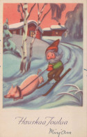 Neujahr Weihnachten GNOME Vintage Ansichtskarte Postkarte CPSMPF #PKD254.DE - Nieuwjaar