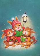 Neujahr Weihnachten GEBÄREN Tier Vintage Ansichtskarte Postkarte CPSM #PBS119.DE - Nieuwjaar