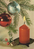 Neujahr Weihnachten KERZE Vintage Ansichtskarte Postkarte CPSM #PBN875.DE - Nieuwjaar