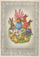 OSTERN KANINCHEN Vintage Ansichtskarte Postkarte CPSM #PBO503.DE - Pâques