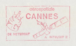 Meter Top Cut France 1984 Aerospace Cannes - Satellite - Meteosat - Intelsat - Astronomie