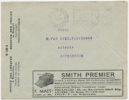 Postal Cheque Cover Belgium 1937 Typewriter - Counting Machine - Calculator - Astra - Non Classés