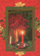 Neujahr Weihnachten KERZE Vintage Ansichtskarte Postkarte CPSM #PBA010.DE - Nouvel An