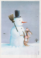 Neujahr Weihnachten SCHNEEMANN Vintage Ansichtskarte Postkarte CPSM #PAZ619.DE - Nouvel An