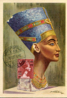 X0606 Egypt, Maximum 1957 The Buste Of The Queen Nefertiti Wife Of Echnaton - Egyptologie
