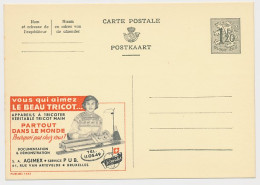 Publibel - Postal Stationery Belgium 1952 Knitting Machine - Wool - Tessili