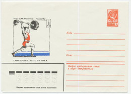 Postal Stationery Soviet Union 1980 Weightlifting - Otros & Sin Clasificación