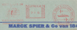Meter Cover Netherlands 1966 Shipping Agency - Marck Spier Nijmegen - Bateaux