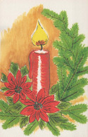 Buon Anno Natale CANDELA Vintage Cartolina CPSMPF #PKG184.IT - Nouvel An