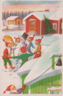 Buon Anno Natale BAMBINO Vintage Cartolina CPSMPF #PKG502.IT - Nouvel An