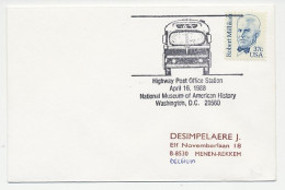 Cover / Postmark USA 1988 Bus - Highway Post Office Station - Andere & Zonder Classificatie