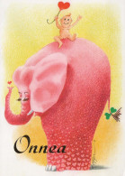 ELEFANTE Animale Vintage Cartolina CPSM #PBS750.IT - Éléphants