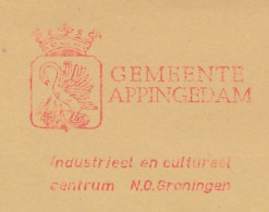 Meter Cover Netherlands 1971 Bird - Pelican - Municipal Coat Of Arms Appingedam - Andere & Zonder Classificatie