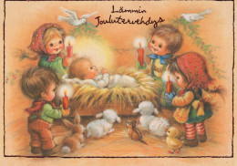 CRISTO SANTO Gesù Bambino Natale Religione Vintage Cartolina CPSM #PBP700.IT - Jésus