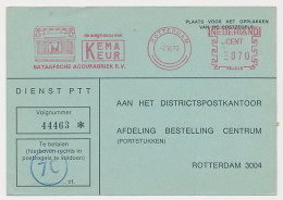 Postage Due Meter Card Netherlands 1974 Battery - Rotterdam - Autres & Non Classés