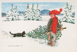 Buon Anno Natale BAMBINO Vintage Cartolina CPSM #PBM299.IT - Nouvel An