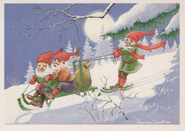Buon Anno Natale GNOME Vintage Cartolina CPSM #PBL656.IT - New Year