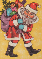 BABBO NATALE Buon Anno Natale Vintage Cartolina CPSM #PBL202.IT - Santa Claus