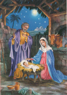 Vergine Maria Madonna Gesù Bambino Natale Religione Vintage Cartolina CPSM #PBB923.IT - Maagd Maria En Madonnas