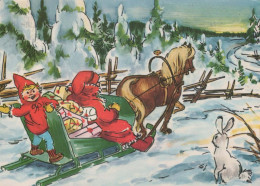 Buon Anno Natale CAVALLO Vintage Cartolina CPSM #PBB142.IT - New Year