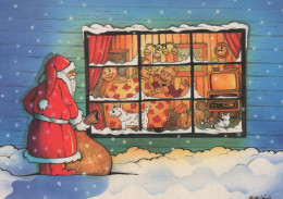 BABBO NATALE Buon Anno Natale Vintage Cartolina CPSM #PBB075.IT - Santa Claus