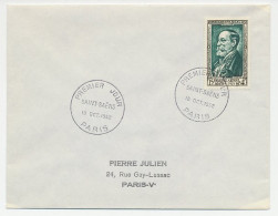 Cover / Postmark France 1952 Camille Saint Saëns - Composer - Pianist - Organist - Musica