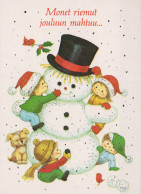 Buon Anno Natale PUPAZZO BAMBINO Vintage Cartolina CPSM #PAZ686.IT - Nouvel An