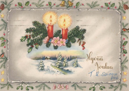 Buon Anno Natale CANDELA Vintage Cartolina CPSM #PAZ950.IT - Nouvel An