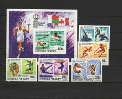 Malagasy - Madagascar 1976 Olympic Games Montreal, Swimming, Etc. Set Of 5 + S/s Imperf. With Winners O/p MNH -scarce- - Estate 1976: Montreal