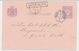 Trein Haltestempel Groningen 1885 - Storia Postale