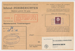 Megchelen - Doetinchem 1956 - Persbericht Geldersche Tramwegen - Ohne Zuordnung