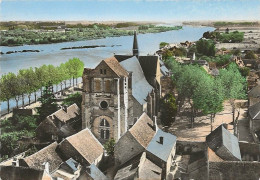 CPSM  Saint Dyé Sur Loire Façade De L'église Et Vue Panoramique - Autres & Non Classés