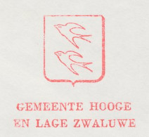 Meter Cover Netherlands 1980 Bird - Swallow - Municipal Coat Of Arms Hooge Zwaluwe - Autres & Non Classés