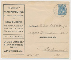 Envelop G. 21 Particulier Bedrukt Amsterdam - USA 1920 - Entiers Postaux