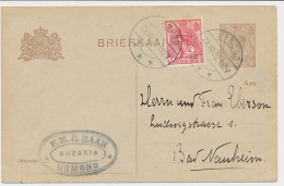 Briefkaart G. 191 I / Bijfrankering Urmond - Duitsland 1922 - Entiers Postaux