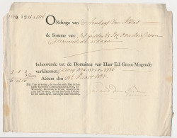 Kwitantie Ambagt Van Alblas 1777 - Revenue Stamps